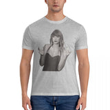 Vintage Finger T-Shirts for Men Crewneck Cotton T Shirt