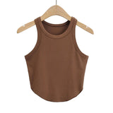Women T-Shirt Summer round Neck Slim Thread Vest