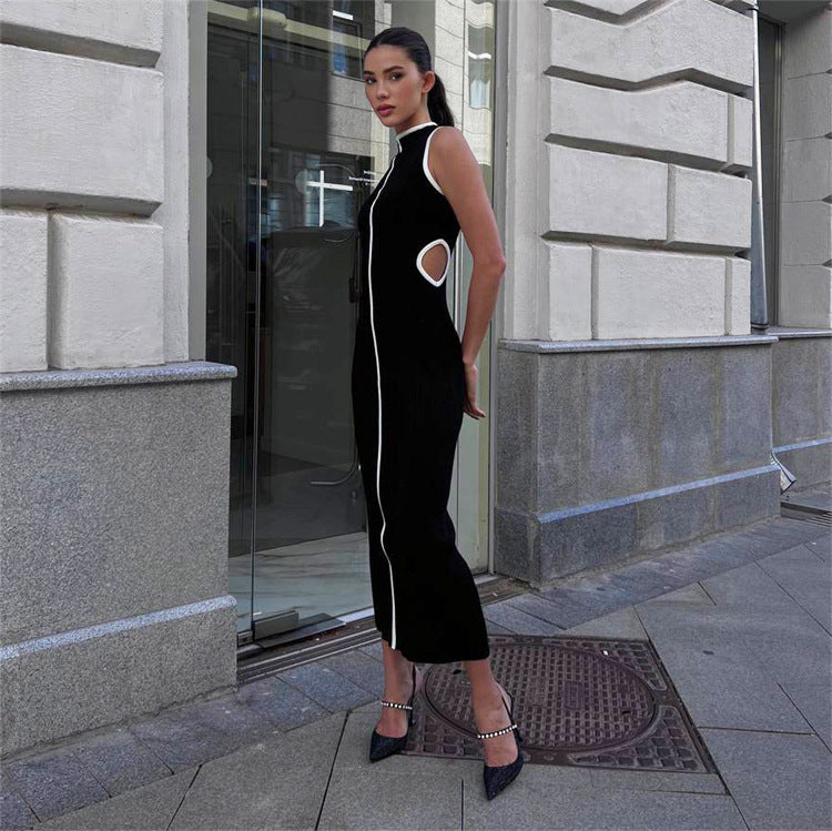Women Sweater Dress Tight Sexy Hollowed out Knitted Dress Female Summer