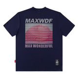 Men T Shirt Neckline Letter Print Casual Loose round Neck T-shirt Short Sleeve Men and Women