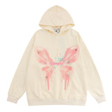 Men Hoodie Butterfly Graffiti Printed Hoodie Men Vibe
