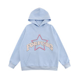Men Hoodie Five-Pointed Star Letter Foam Printed Hoodie