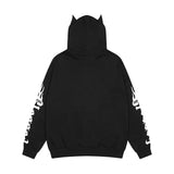 Men Hoodie Horn Letter Printed Hoodie Coat