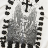 Men Hoodie Angel Devil Skull Printed Hoodie