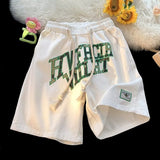 Men Sweatpants Casual Shorts Men's Summer Vintage Embroidered Loose Sports