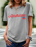 Women's Independence Day T Shirt Printed Short-Sleeved T-shirt