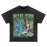 2024Kira Yoshikage T-shirt Oversize Vintage Washed Anime