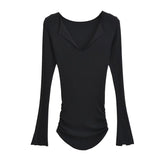 Women's T-Shirt Long-Sleeved T-shirt Women's Tight Bottoming Top
