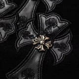 CHH Chrome Hearts T Shirts Heavy Industry Cross Patch Sleeve Sanskrit Rhinestone Hot Fixed Short Sleeve T-shirt