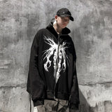Men Hoodie Hooded Cardigan Sweater Men's Loose Long Sleeve Zipper Jacket