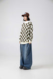 Unisex Sweater Autumn Hollow out Stitching Plaid Sweater