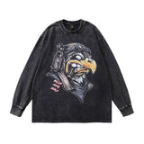 Men Long Sleeve Shirt Oversize Vintage Bottoming Long Sleeve T-shirt Men and Women Vintage Vintage