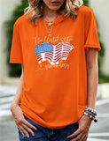 Women's Independence Day T Shirt Pattern Printed Short-Sleeved T-shirt
