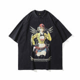 Men T Shirt Short Sleeve T-shirt Men and Women Loose Retro Hip Hop Loose