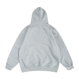 Men Hoodie Letter Embroidered Shoulder Pad Decorative Hooded Sweater