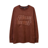 Men Long Sleeve Shirt Embroidered Long Sleeve T-shirt Retro Loose Base Hoodie Men and Women