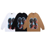 Men Long Sleeve Shirt Hiphop Printed Long Sleeve Bottoming T-shirt Men and Women Vibe Idle Style