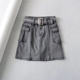 Women Skirt Summer High Waist Slimming Denim Skirt Skirt