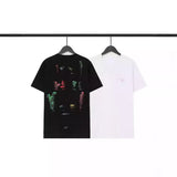 Men T-shirts 2024 Summer Color FOTI Character Print, Short Sleeve Loose T-Shirt