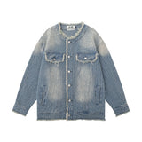 Men Denim Jacket Washed and Worn Denim Jacket Men's Loose