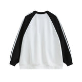 Men Hoodie Color-Block Raglan Sleeves round Neck Sweater Men