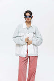 Unisex Jacket Autumn Monochrome Stitching Casual Coat Women's Clothing