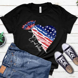 Women's Independence Day T Shirt round Neck Short Sleeve T-shirt