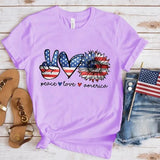 Women's Independence Day T Shirt round Neck Short Sleeve T-shirt Women's Top