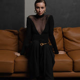 Women Jumpsuit Stitching Jumpsuit Slim Top
