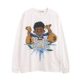 Men Long Sleeve Shirt Cartoon Long Sleeve Bottoming T-shirt Men and Women Vibe Style Couple's Tops Autumn