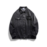 Unisex Sweatshirt Autumn Embroidery Denim Coat