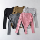 Women T-Shirt Long-Sleeved Jumpsuit Women's Autumn and Winter Slim T-shirt