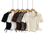 Women T-Shirt T-shirt Short Design Versatile Top for Women