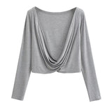 Women T-Shirt Spring and Autumn Long Sleeve Workout Clothes Loose Sports