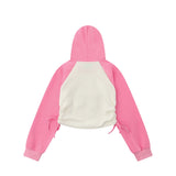 Women Hoodie Five-Pointed Star Affixed Cloth Embroidered Hooded Hoodie Short Women's Autumn