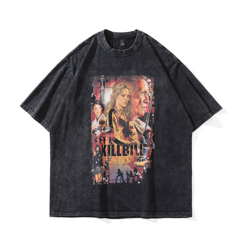 Men T Shirt Short Sleeve T-shirt Summer Loose Men and Women Hip Hop American Street