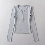 Women T-Shirt Bottoming Shirt T-shirt Autumn T-shirt Tight Top
