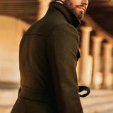 Men Jack Autumn and Winter Men's Stand Collar Woolen Trench Coat