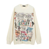 Men Long Sleeve Shirt Vintage Vintage Long Sleeve Bottoming T-shirt for Men and Women