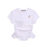 Women T-shirt Short-Sleeved T-shirt O-neck Short Top