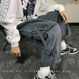 Men Sweatpants Functional Overalls Men's Autumn Loose Wide-Leg Casual Pants