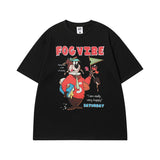 Men's T Shirt Printed Short-Sleeved T-shirt Men's and Women's National Fashion Street Retro Loose Couple Half Sleeve T-shirt