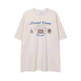After Prom Shirt T-shirt Summer Fashion Brand Printed Loose Half Sleeve T-shirt round Neck Cotton Short Sleeve Men