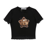 Women T-shirt Short-Sleeved T-shirt Women's Summer Printed round Neck
