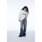 Unisex Hoodie Retro University Style Couple round Neck Sweater for Men and Women