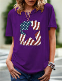 Women's Independence Day T Shirt Pattern Printed Short-Sleeved T-shirt