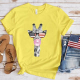 Women's Independence Day T Shirt round Neck Short Sleeve T-shirt