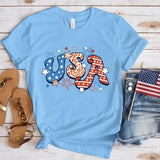 Women's Independence Day T Shirt round Neck Short Sleeve T-shirt Women's Top