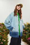 Unisex Jacket Autumn Stitching Hanging Dye Denim Women's Wear
