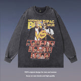 Men Long Sleeve Shirt Printed Loose Long Sleeves T-shirt Men and Women Vintage